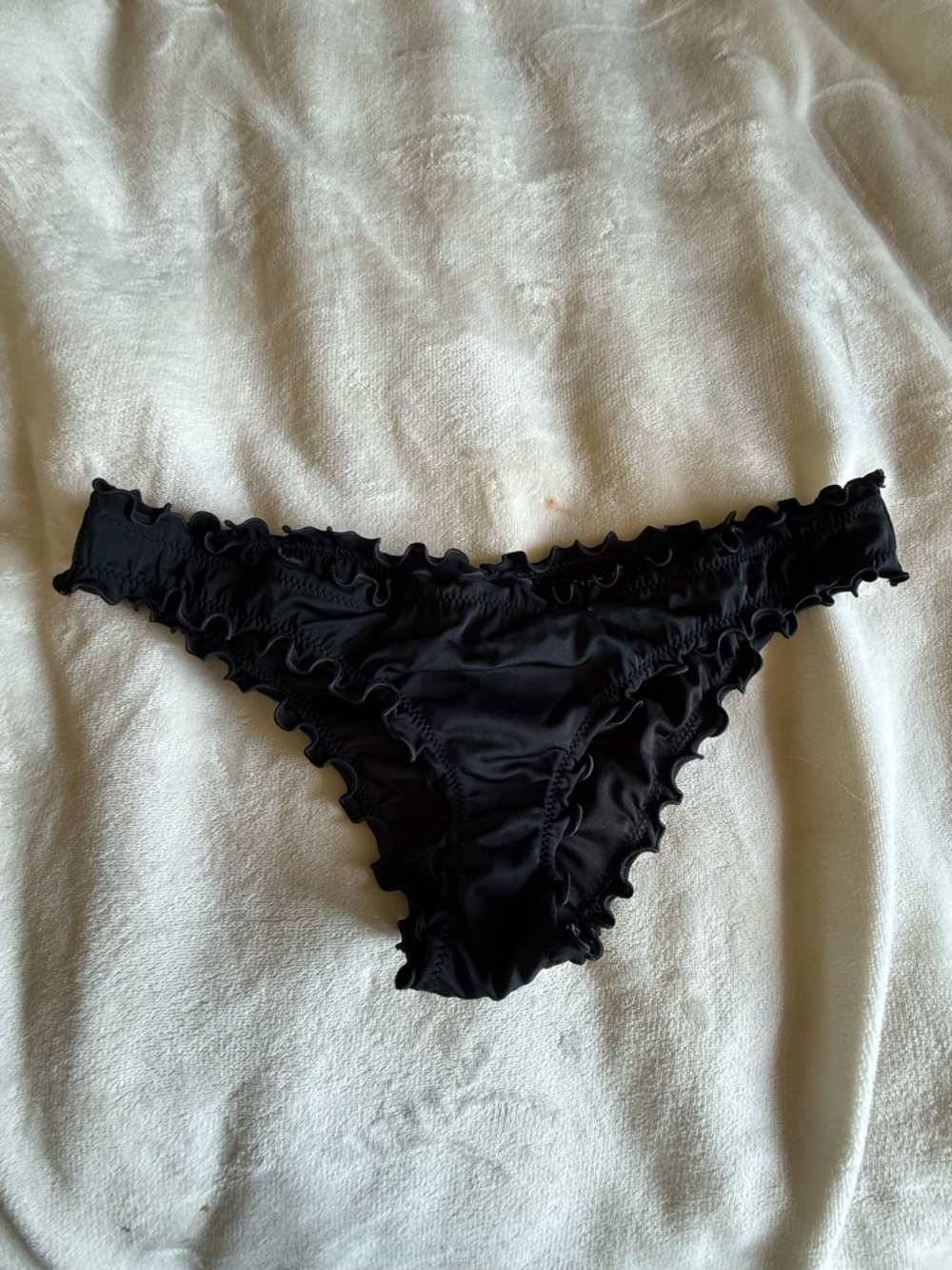 Shade & Shore Black Ruffle Bikini Bottom